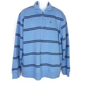 IZOD Classic Men's Long Sleeve Quarter Zip Pullover Striped XL
